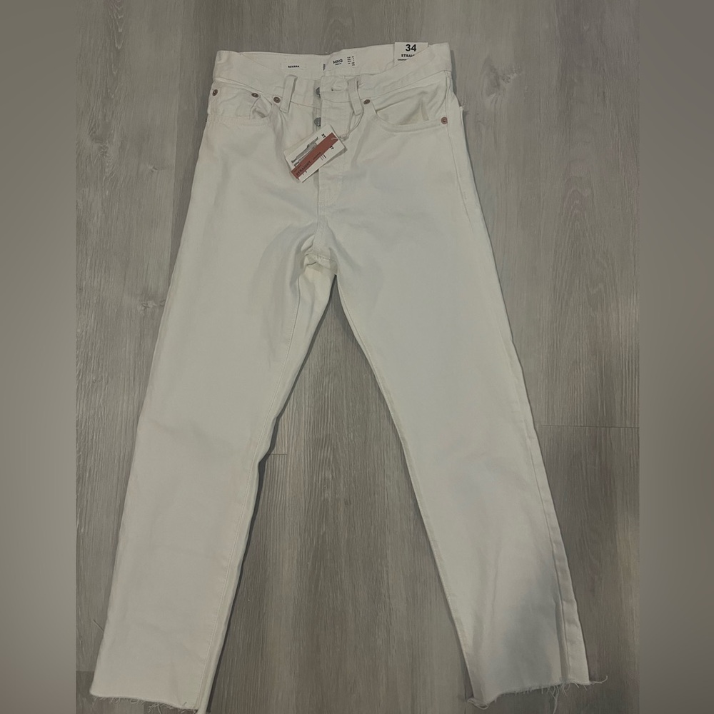 NWT Straight Leg White Mango Jeans 2